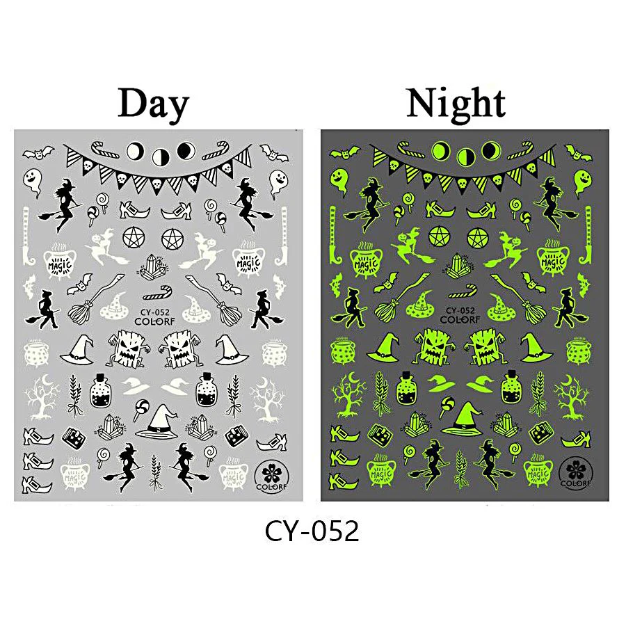 Nail Art Stickers - Halloween Glow in the Dark - Image 9