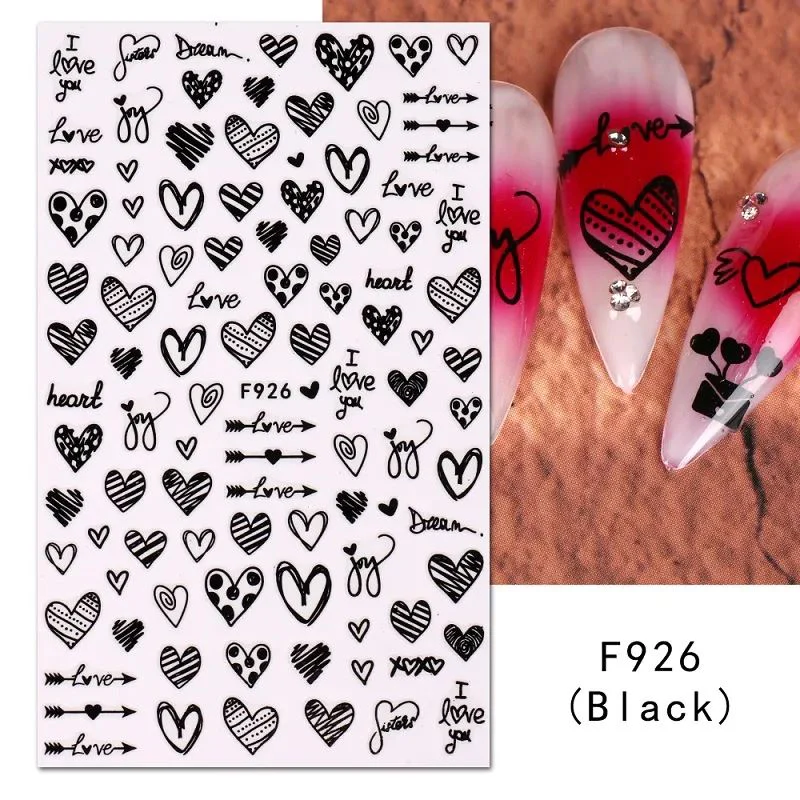 Nail Art Stickers - Heart & Love - Image 2