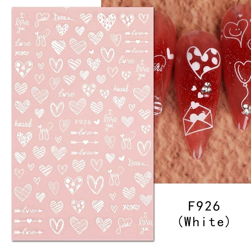 Nail Art Stickers - Heart & Love - Image 3