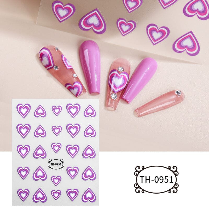 Nail Art Stickers - Hearts - Image 3