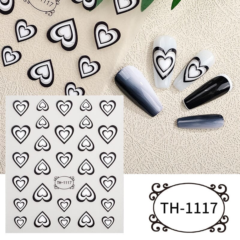 Nail Art Stickers - Hearts - Image 4