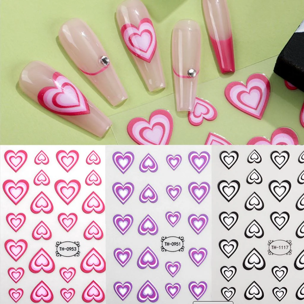 Nail Art Stickers - Hearts - Image 5
