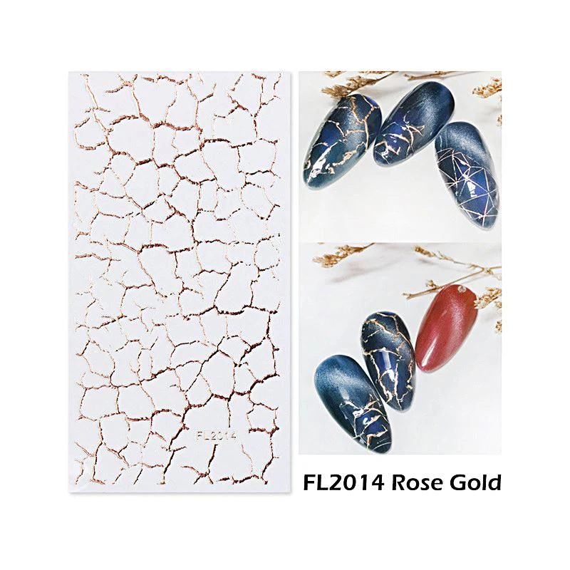 Nail Art Stickers - Irregular Lines Gold & Rose Gold - Image 4