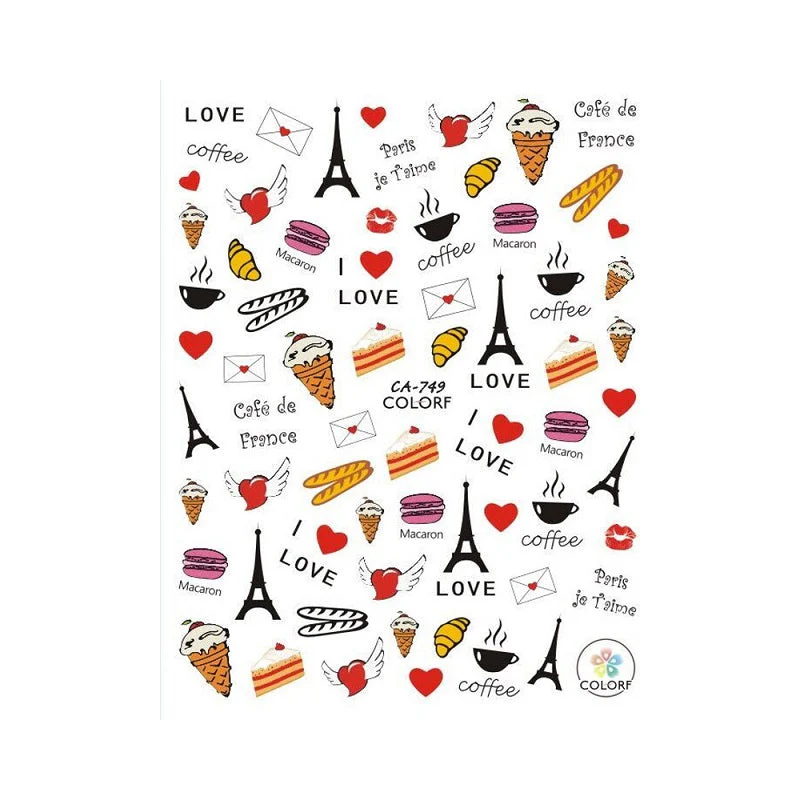Nail Art Stickers - PARIS & LOVE - Image 3