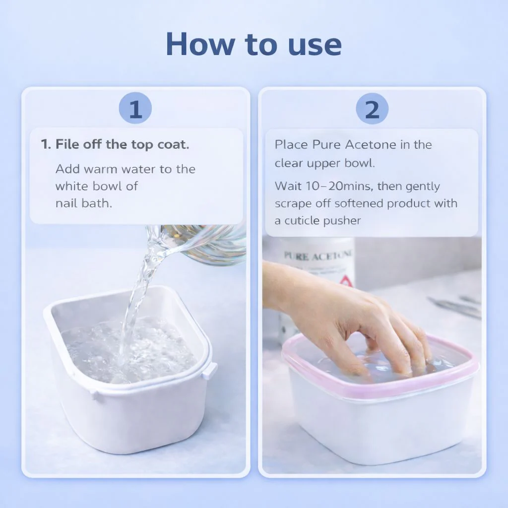 Removal Pack - Nail Bath + 100% Pure Acetone - Image 3