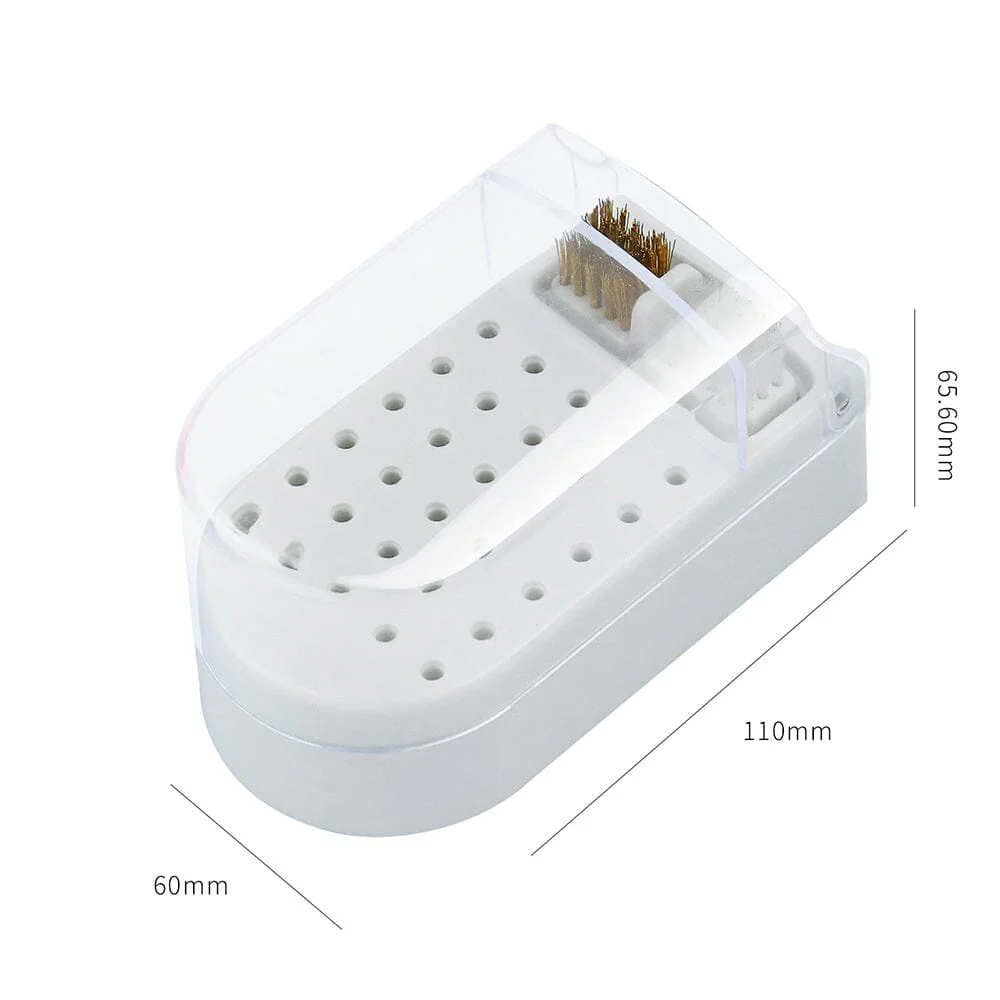 Nail Drill Bits Holder Stand Display 30 Holes With Cleaning Brush - Image 3