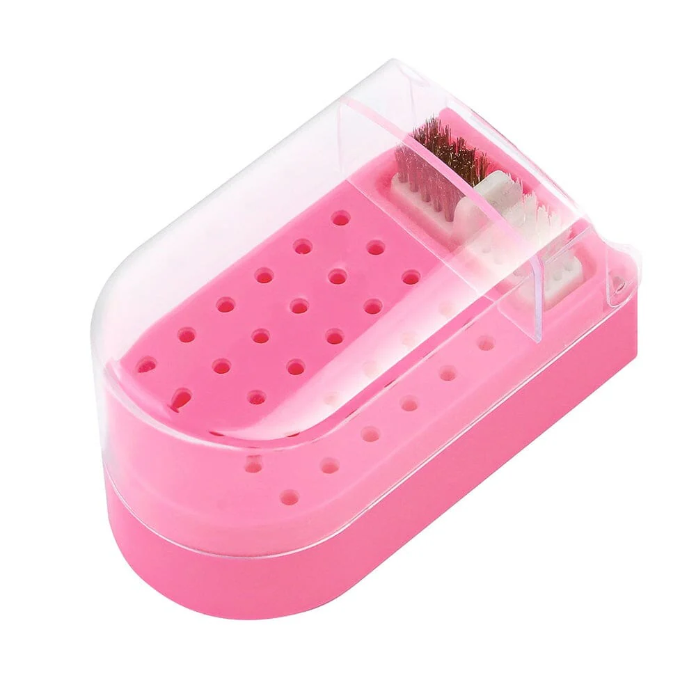 Nail Drill Bits Holder Stand Display 30 Holes With Cleaning Brush - Image 5