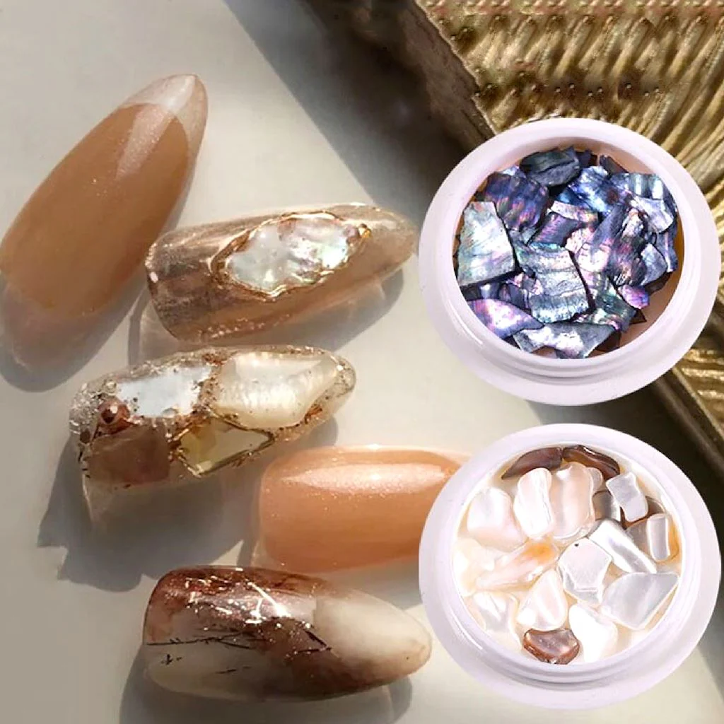 Natural Shell Slices Nail Art Decoration Jar - Image 2