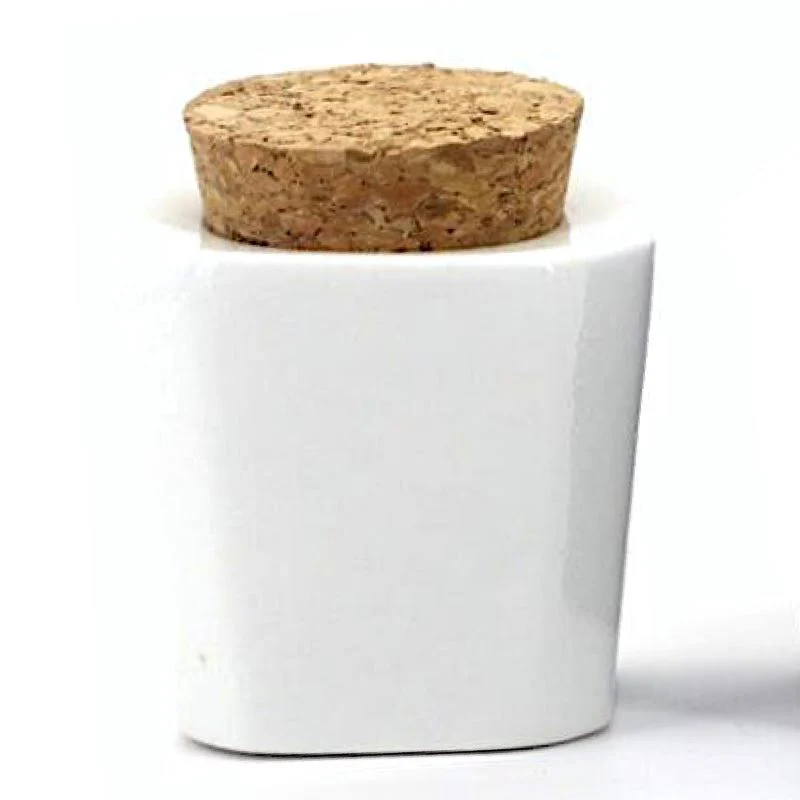 Porcelain Dappen Dish with Cork Lid (V-Shape) - Image 5