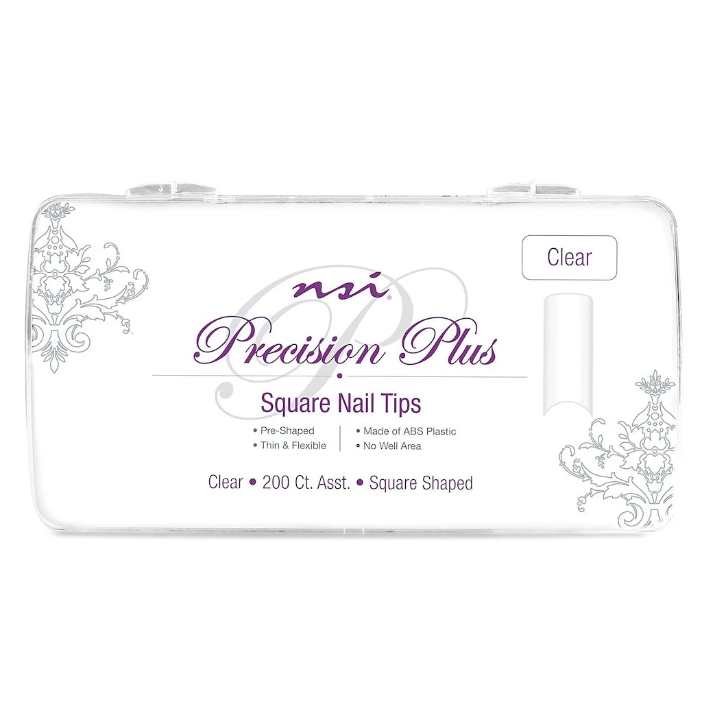 PRECISION PLUS Square Clear Nail Tips Tray 200ct - Image 3