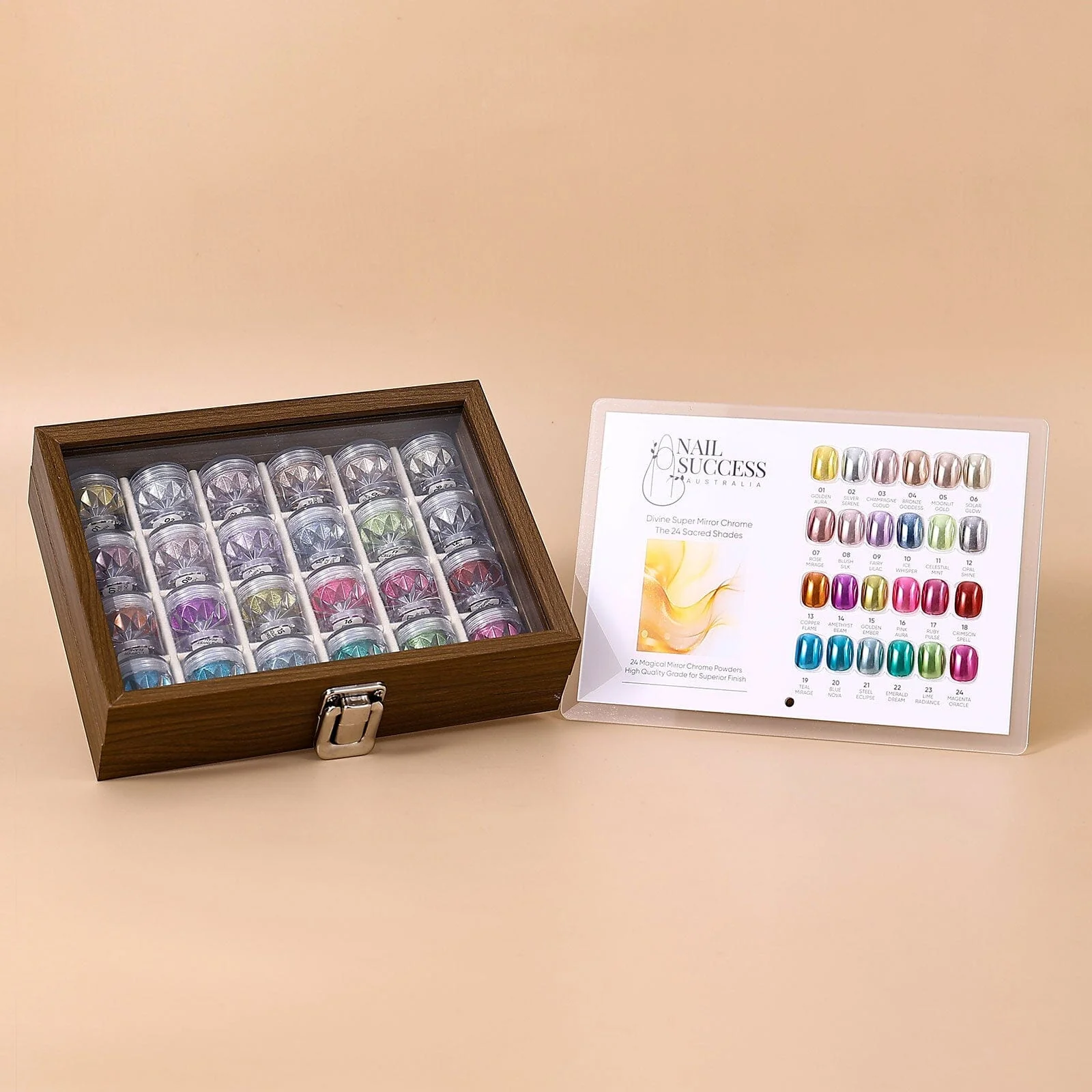 Premium Chrome Powder Nail Kit - 24 Colours - Image 12