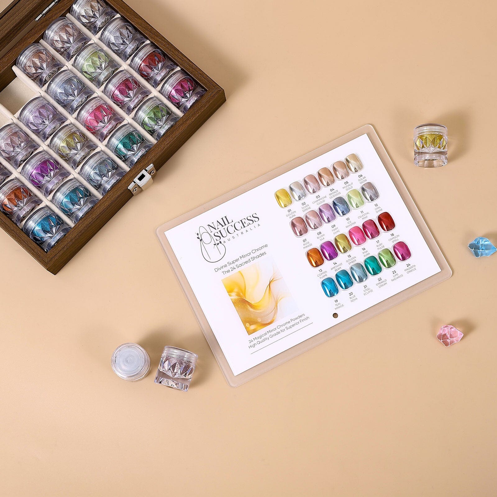 Premium Chrome Powder Nail Kit - 24 Colours - Image 13