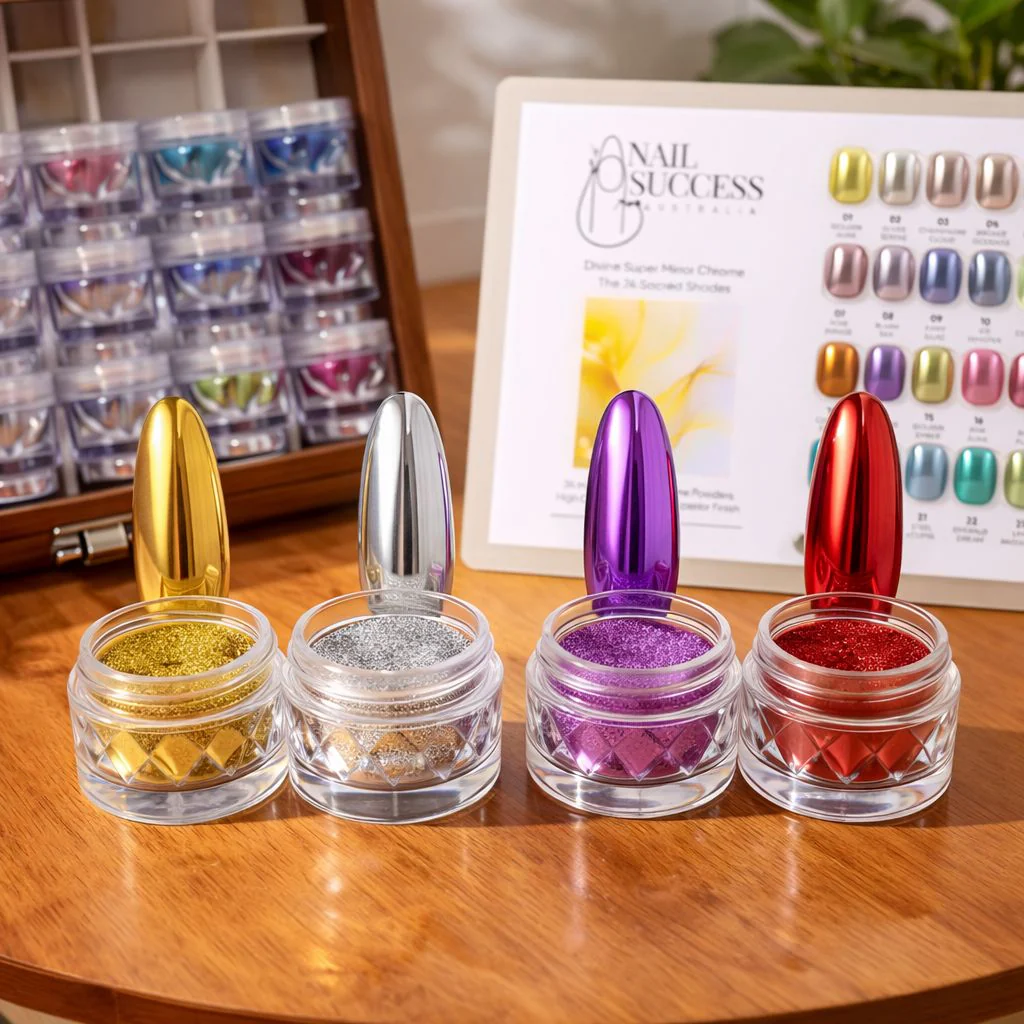 Premium Chrome Powder Nail Kit - 24 Colours - Image 3