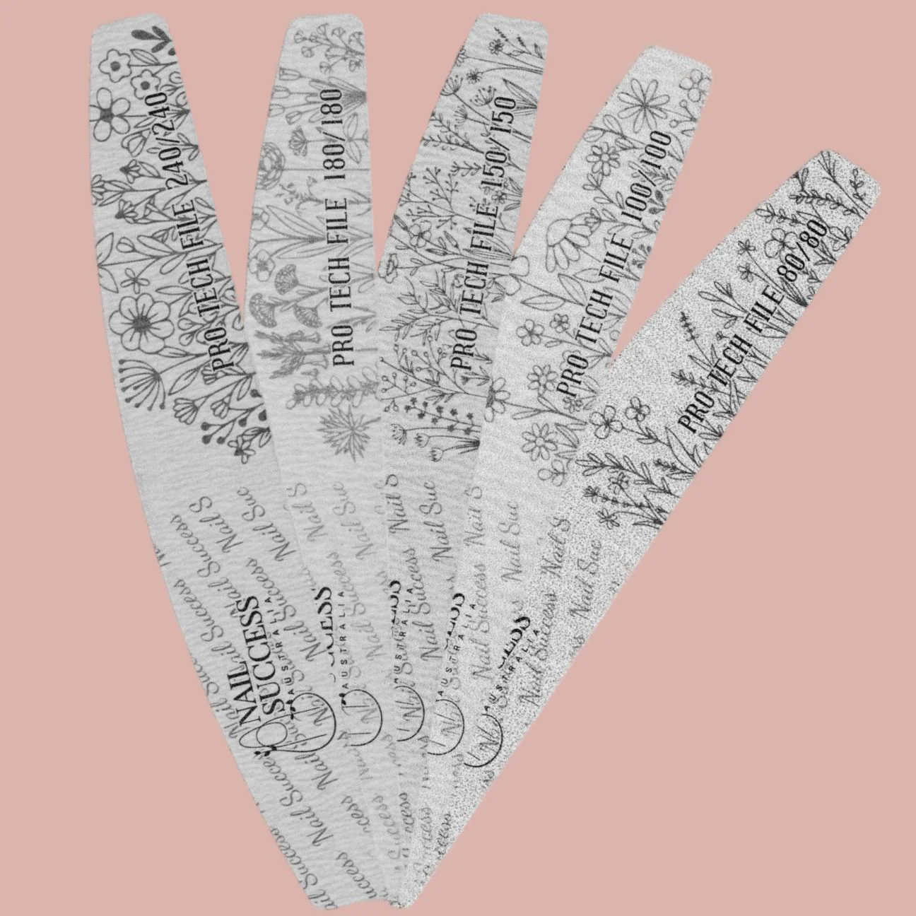 Pro Nail File Pack 5 Files (Grits 80+100+150+180+240)
