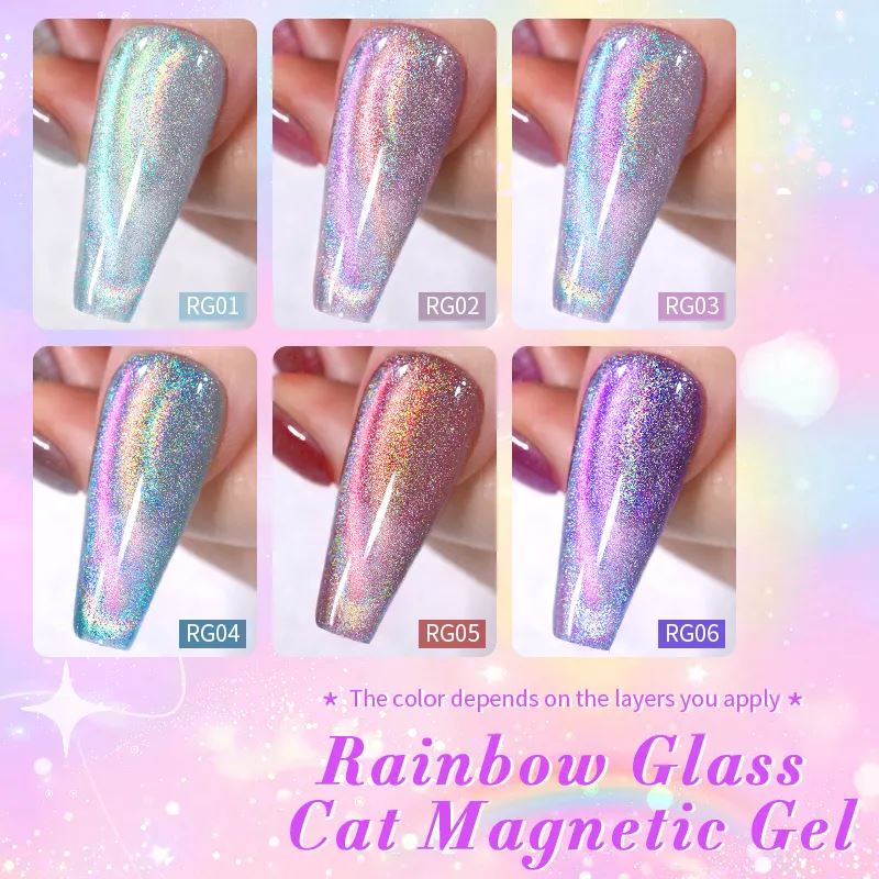 Rainbow Glass Cat Magnetic Gel Polish Born Pretty - Image 3