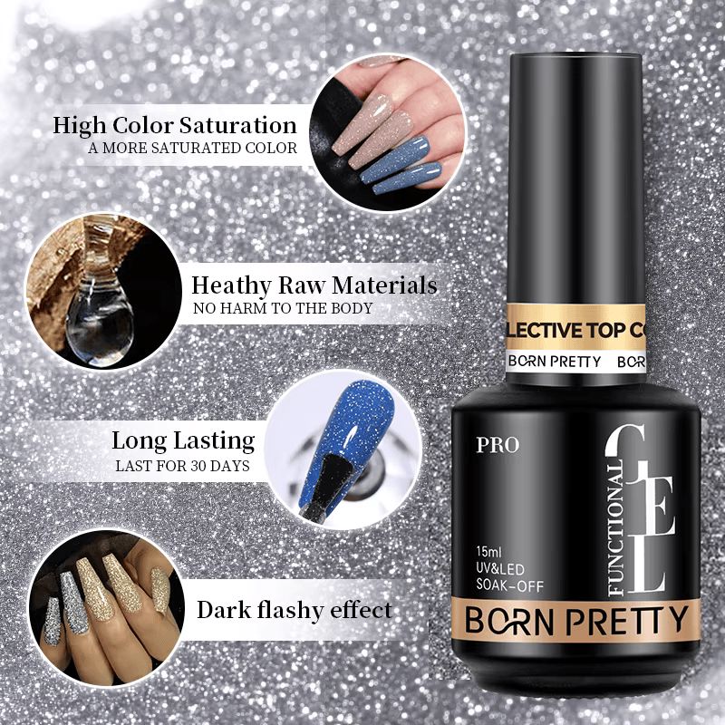 Reflective Glitter Top Coat Born Pretty - Image 8