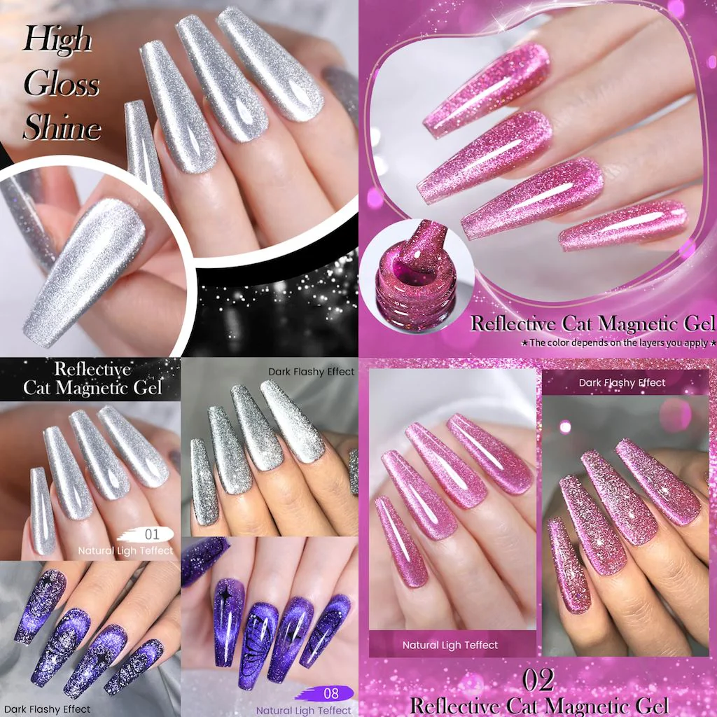 Reflective Sparkle Glitter Cat Eye Magnetic Gel Born Pretty - Image 4