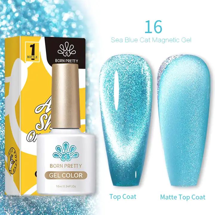 Sea Blue Cat Eye Magnetic Gel Polish Born Pretty - Image 20