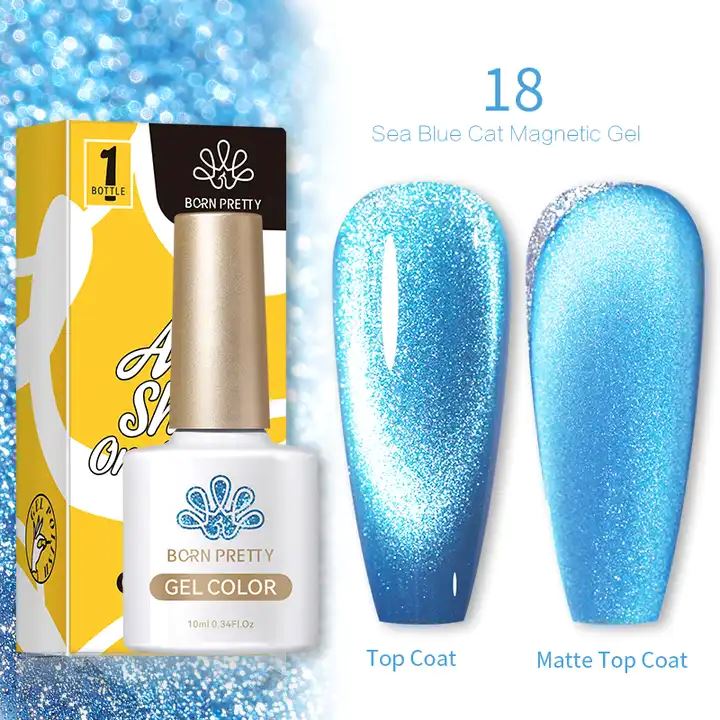 Sea Blue Cat Eye Magnetic Gel Polish Born Pretty - Image 22
