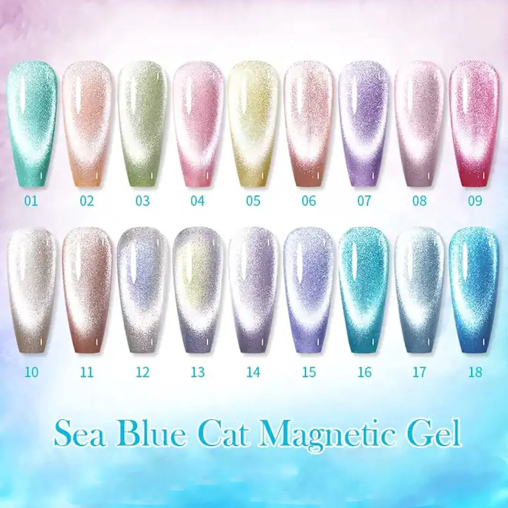 Sea Blue Cat Eye Magnetic Gel Polish Born Pretty - Image 23