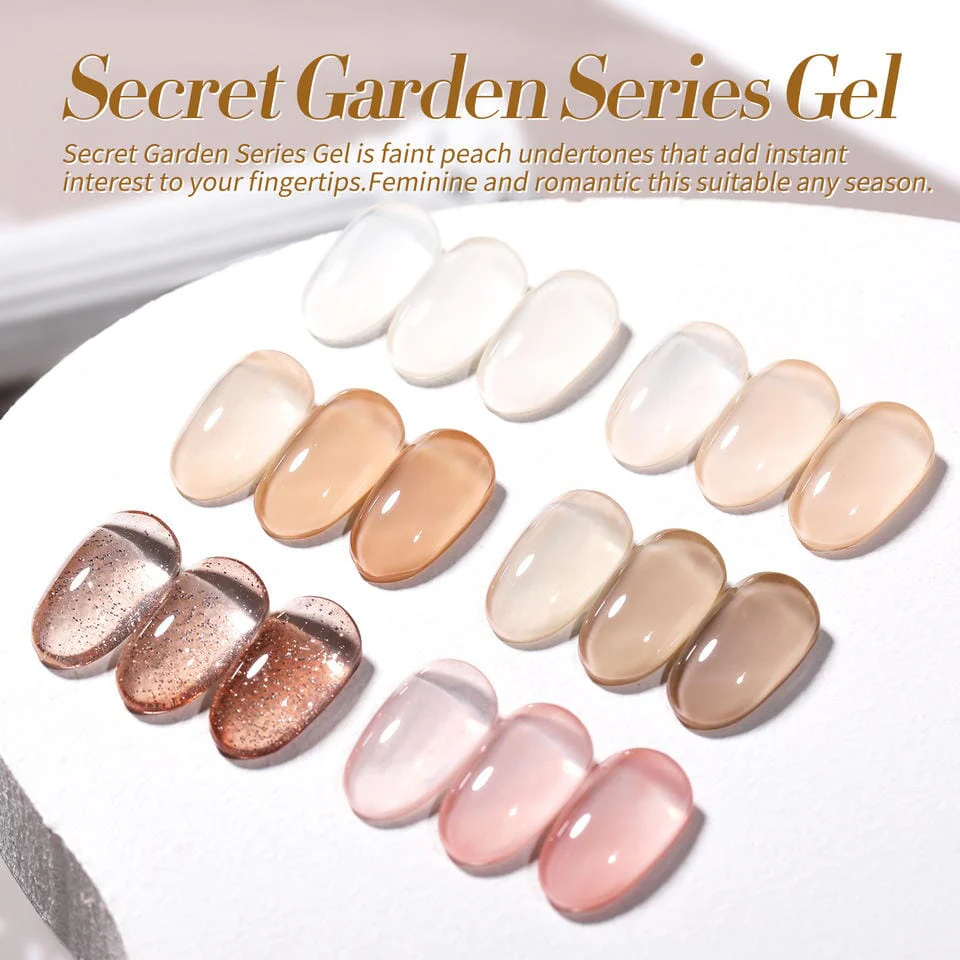 Secret Garden Jelly Nude - Gel Polish 6 Colour Set 10ml - Image 3