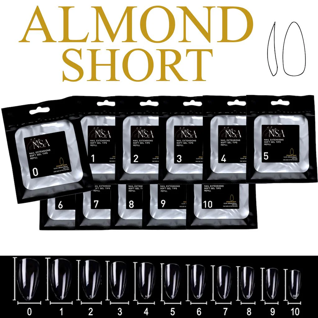 Soft Gel Tips Individual Refill Sizes 50pcs - Almond - Image 13
