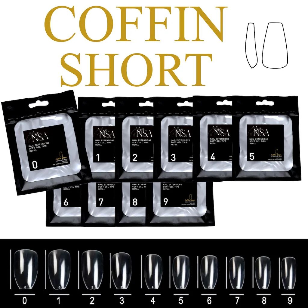 Soft Gel Tips Individual Refill Sizes 50pcs - Coffin - Image 12