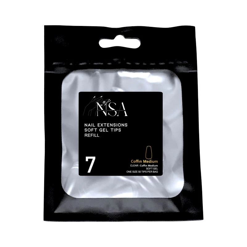 Soft Gel Tips Individual Refill Sizes 50pcs - Coffin - Image 20