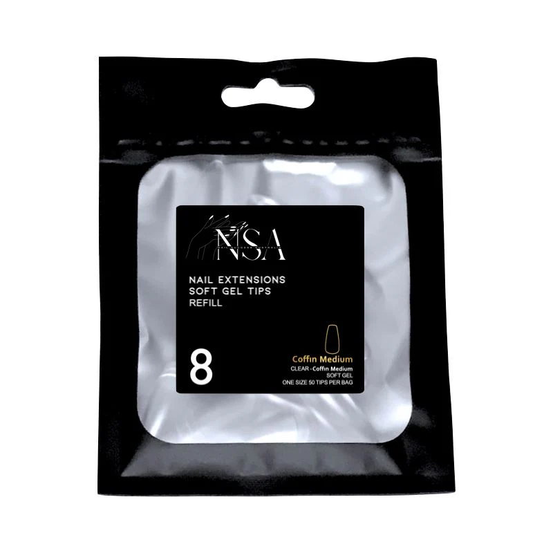 Soft Gel Tips Individual Refill Sizes 50pcs - Coffin - Image 21