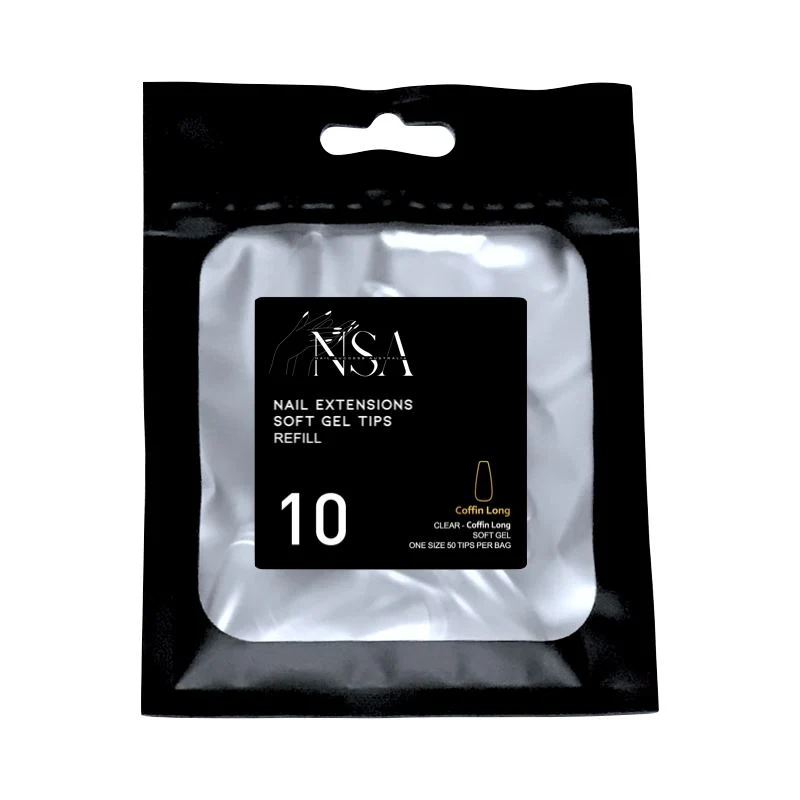 Soft Gel Tips Individual Refill Sizes 50pcs - Coffin - Image 35