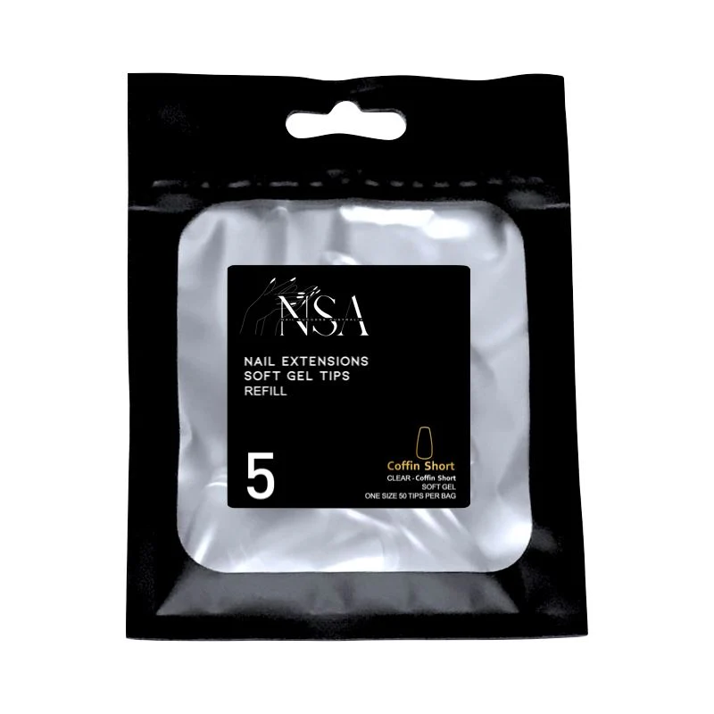 Soft Gel Tips Individual Refill Sizes 50pcs - Coffin - Image 7