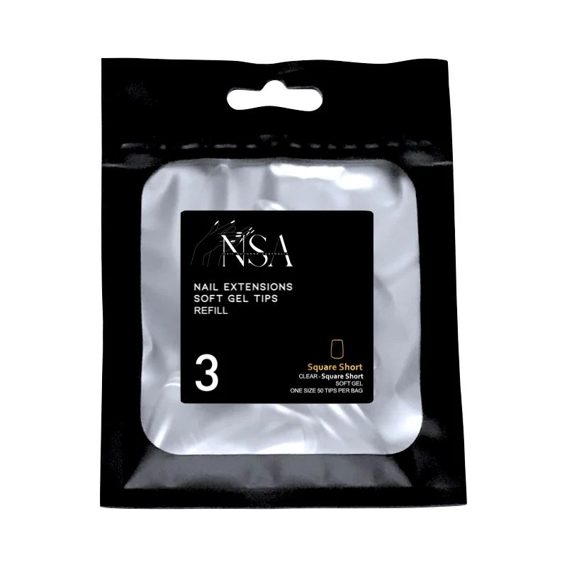 Soft Gel Tips Individual Refill Sizes 50pcs - Square - Image 5