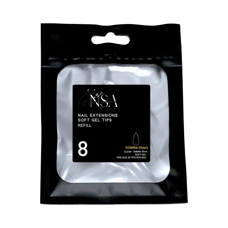 Soft Gel Tips Individual Refill Sizes 50pcs - Stiletto - Image 10