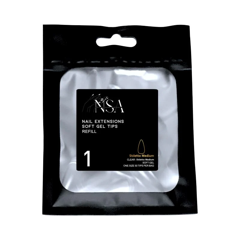 Soft Gel Tips Individual Refill Sizes 50pcs - Stiletto - Image 14