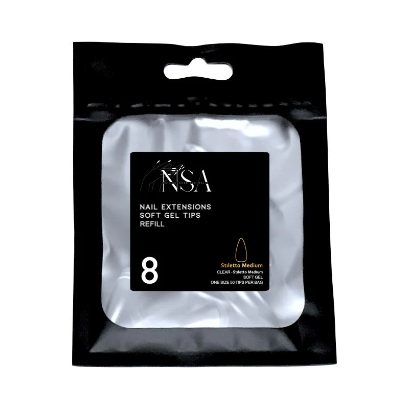 Soft Gel Tips Individual Refill Sizes 50pcs - Stiletto - Image 21