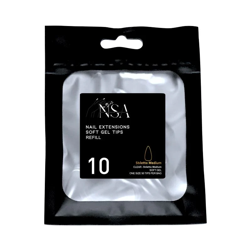 Soft Gel Tips Individual Refill Sizes 50pcs - Stiletto - Image 23