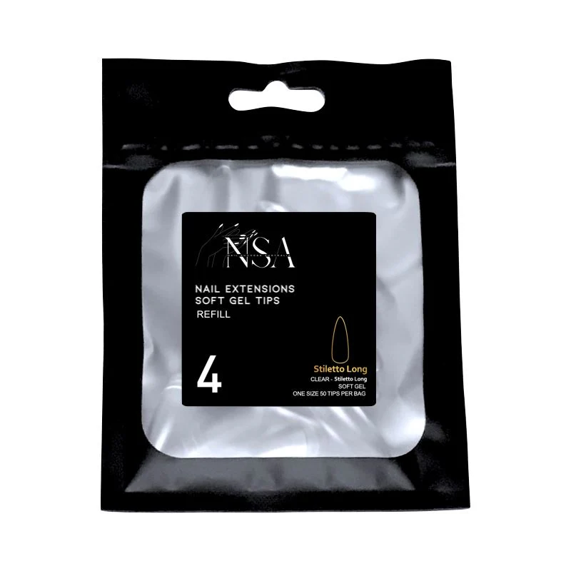 Soft Gel Tips Individual Refill Sizes 50pcs - Stiletto - Image 30