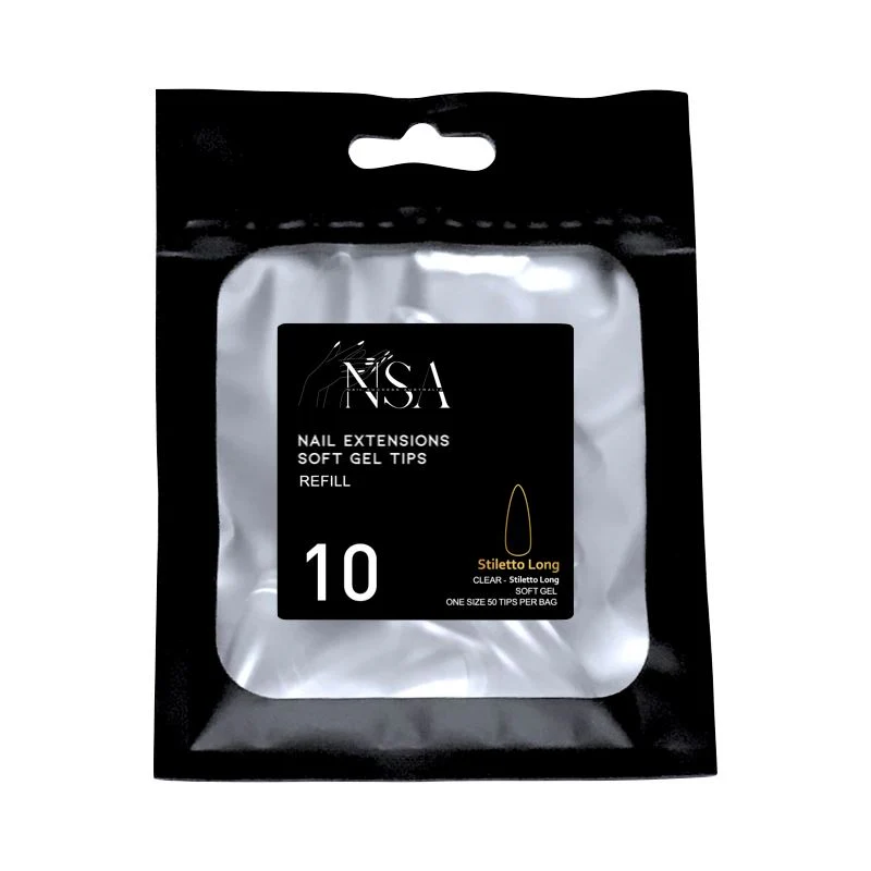 Soft Gel Tips Individual Refill Sizes 50pcs - Stiletto - Image 36
