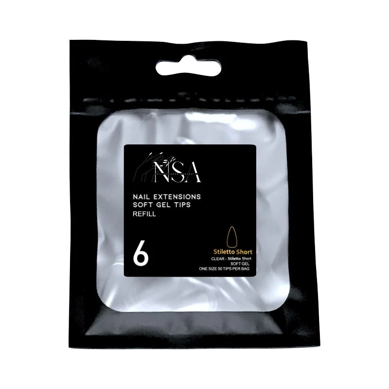 Soft Gel Tips Individual Refill Sizes 50pcs - Stiletto - Image 8