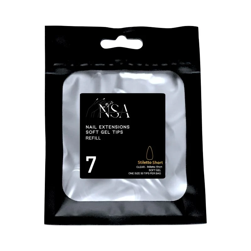 Soft Gel Tips Individual Refill Sizes 50pcs - Stiletto - Image 9