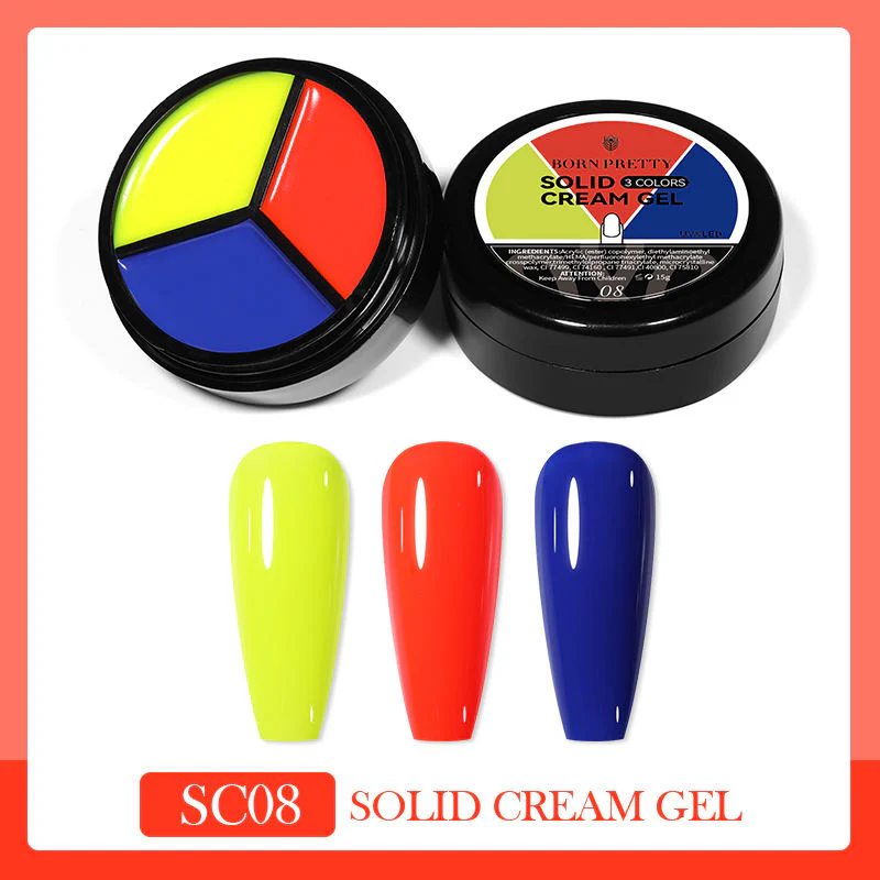 Solid Cream Gel Polish 3 Colours in 1 Born Pretty - Image 5