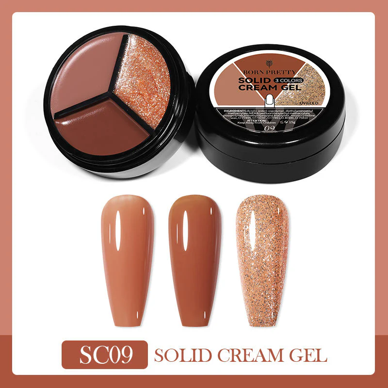Solid Cream Gel Polish 3 Colours in 1 Born Pretty - Image 6