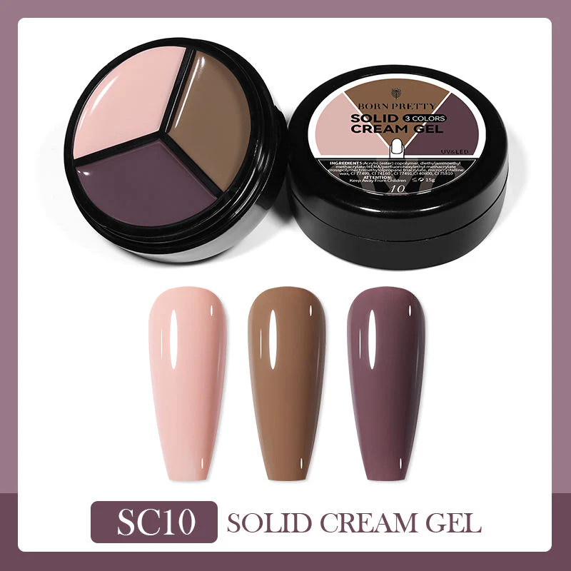 Solid Cream Gel Polish 3 Colours in 1 Born Pretty - Image 7