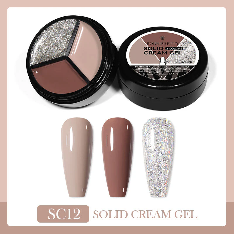 Solid Cream Gel Polish 3 Colours in 1 Born Pretty - Image 9