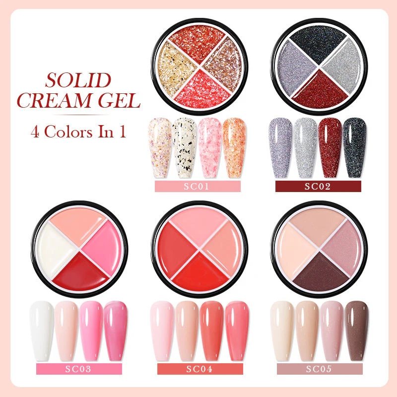 Solid Cream Gel Polish 4 Colours in 1 Born Pretty - Image 3