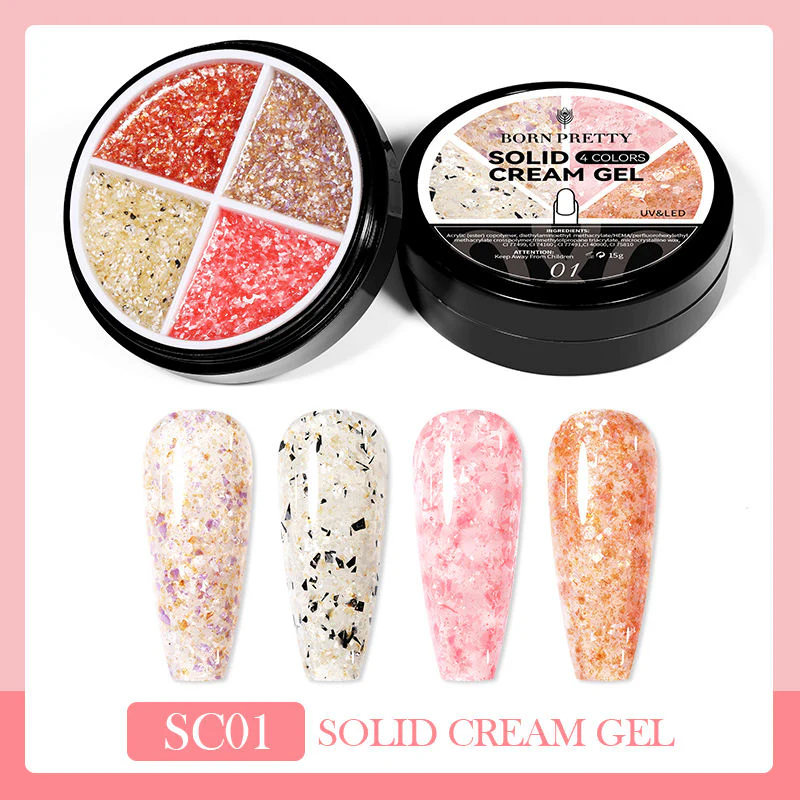 Solid Cream Gel Polish 4 Colours in 1 Born Pretty - Image 4