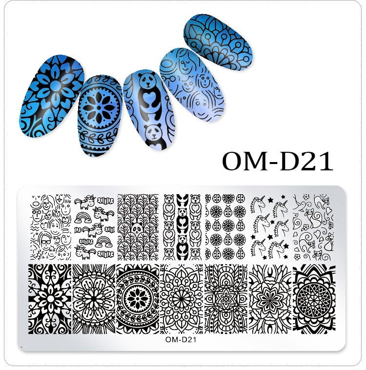 Stamping Plates Nail Art Designs (Serie OM-D) - Image 23