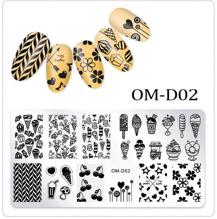 Stamping Plates Nail Art Designs (Serie OM-D) - Image 4