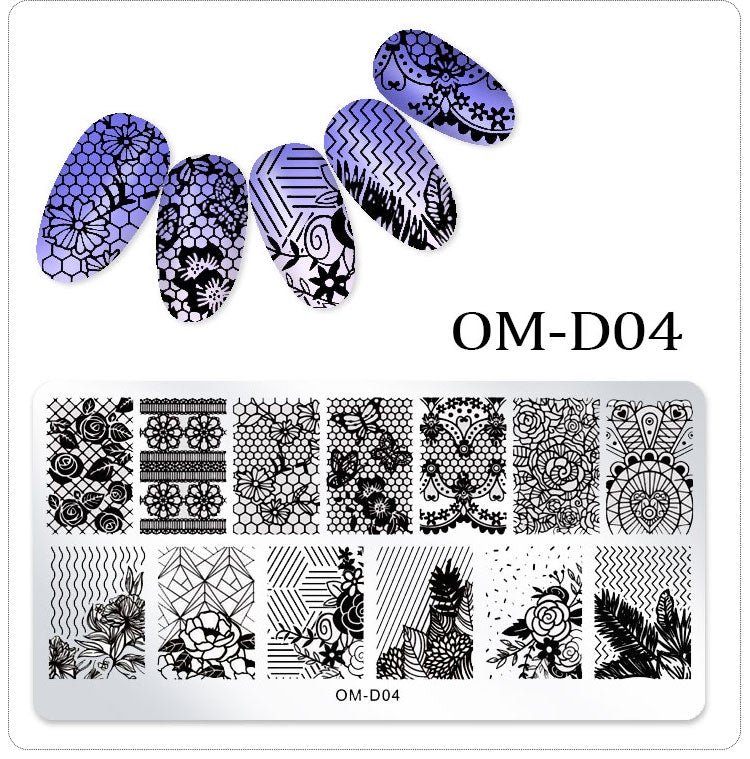 Stamping Plates Nail Art Designs (Serie OM-D) - Image 6