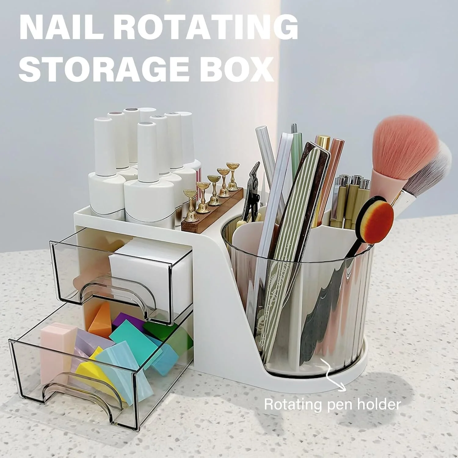 Storage Box with Rotating Storage and Draws - Image 2